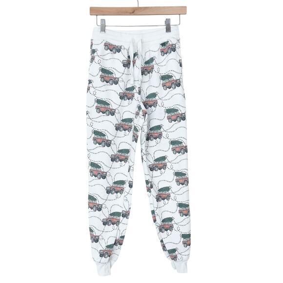 American Eagle Jogger Sweatshirt Matching Set Red Truck Christmas Tree Sz XS - Picture 5 of 7